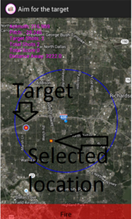 Identify a target and selected location.
